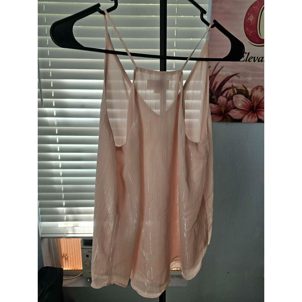 LOFT Blush Pink Sheer Textured Cami Tank Top Spaghetti Strap XS